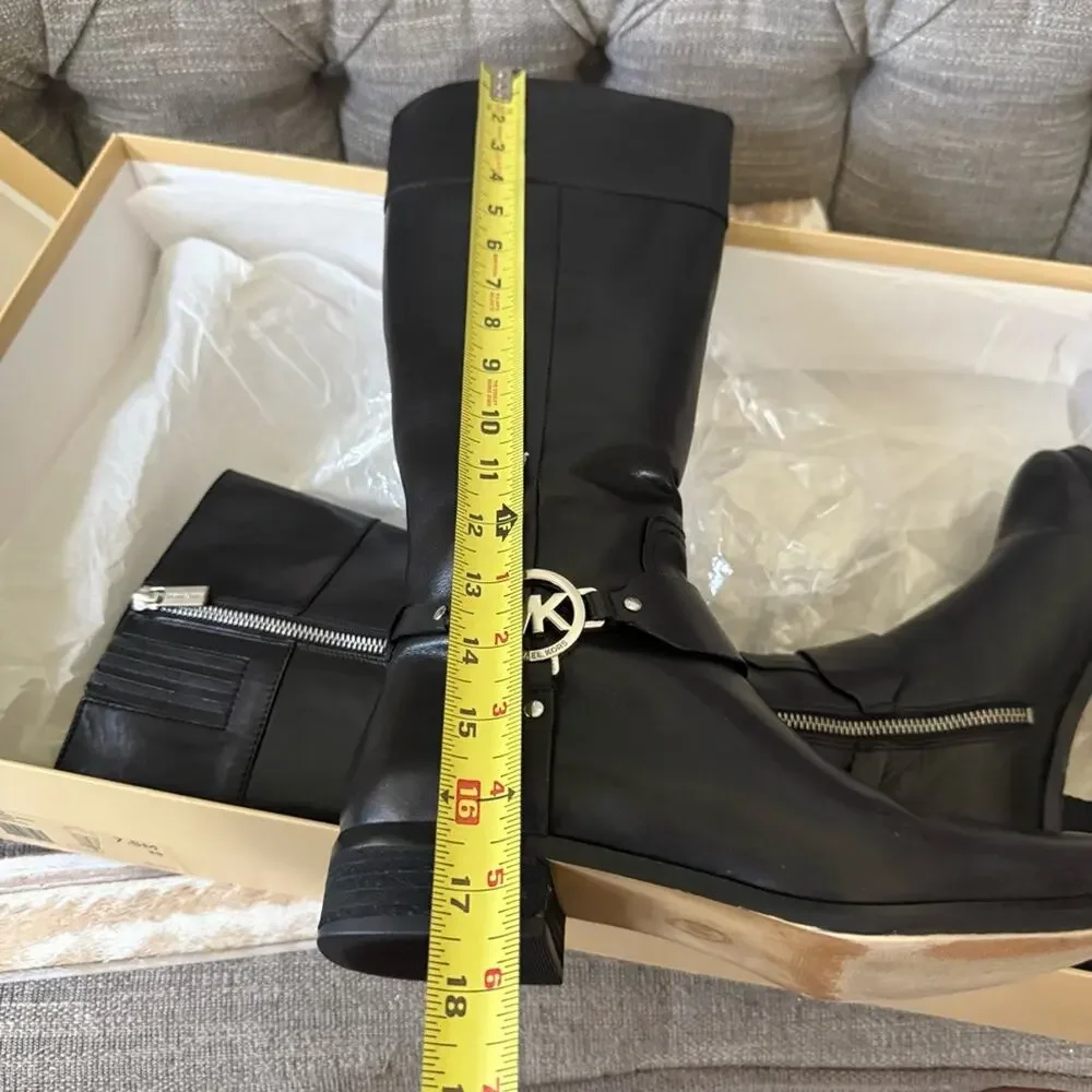 Michael Kors Tall Leather Side Zip Boots Women’s 7.5